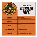 Back to School Sale | Gorilla Glue 6025001 3 in. Core 1.88 in. x 30 yds. Gorilla Tape - White (1-Roll) image number 8