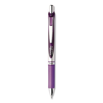 Pentel BL77-V Medium 0.7 mm EnerGel RTX Retractable Gel Pen - Violet Ink, Violet/Gray Barrel