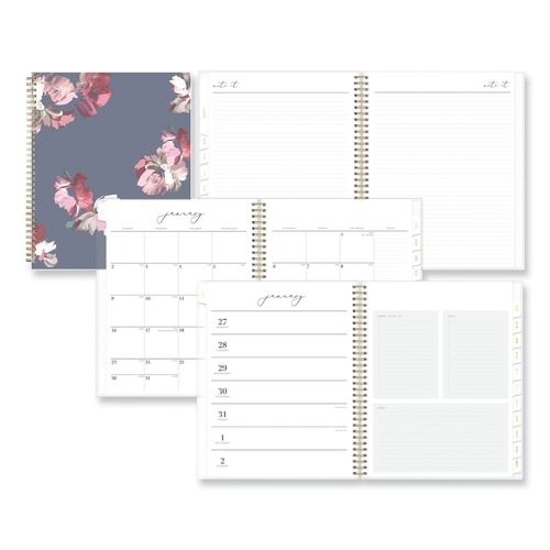 Notebooks & Pads | Blue Sky BLS139479 11 in. x 8.5 in. 12-Month (Jan-Dec 2026) Life Note-It Leah Weekly/Monthly Notes Planner - Gray/Pink/White Cover image number 0