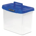 Boxes & Bins | Bankers Box 0086301 14.25 in. x 8.63 in. x 11.06 in. Heavy-Duty Portable File Box - Clear/Blue image number 1
