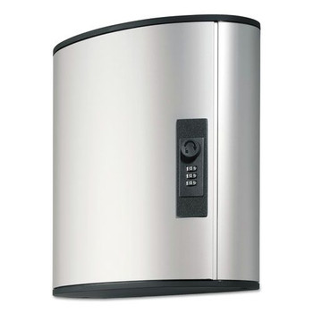 Durable 196623 36-Key 11.75 x 4.63 x 11 Brushed Aluminum Locking Key Cabinet - Silver