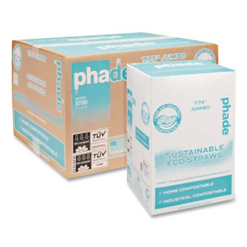 PRODUCTS | phade 511167 7.75 in. PHA Wrapped Marine Biodegradable Straws - Ocean Blue (3750/Carton)