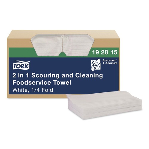 Cleaning & Janitorial Supplies | Tork 192815 13 in. x 21 in. 1-Ply 2 in 1 Wiper - White (120/Carton) image number 0