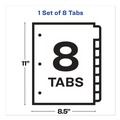 Dividers & Tabs | Avery 11491 11 in. x 8.5 in. 8-Tab Big Tab Clear Label Dividers - White Tabs/White (1-Set) image number 2