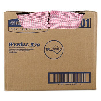  | WypAll KCC 06354 X70 1-Ply 12.5 in. x 23.2 in. Wipers - Red (300/Carton)