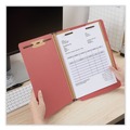 File Folders | Universal UNV10320 2 Dividers 6 Fasteners 6-Section Deluxe Pressboard End Tab Classification Folders - Letter Size, Bright Red (10/Box) image number 3