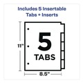 Back to School Sale | Office Essentials 11465 11 in. x 8.5 in. 5-Tab Plastic Insertable Dividers - Assorted Tabs (1-Set) image number 1