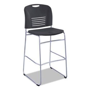 OFFICE CHAIRS | Safco 4295BL VY Series Supports Up to 350 lbs. 30.5 in. Seat Height Sled Base Bistro Chair - Black/Silver Base