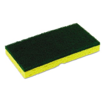 Continental SS650/24 3.38 in. x 6.25 in. Medium-Duty Sponge N' Scrubber - Yellow/Green (20/Carton)