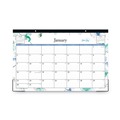 Bulletin Boards | Blue Sky BLS100024 17 in. x 11 in. 12-Month (Jan-Dec 2026) Lindley Desk Pad - White/Blue/Green Sheets/Black Binding/Clear Corners image number 1