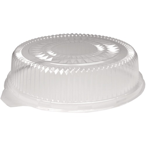  | Handi-Foil 4012DL 12 in. Diameter Embossed Plastic Dome Lids Fits 4012/4013 - Clear (25/Carton) image number 0