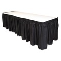 Linen and Table Accessories | Tablemate LS2914-BK 29 in. x 14 ft. Polyester Table Set Linen-Like Table Skirting - Black image number 0