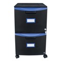 Office Filing Cabinets & Shelves | Storex 61314U01C 14.75 in. x 18.25 in. x 26 in. 2-Legal/Letter File Drawer Mobile Filing Cabinet - Black/Blue image number 0