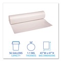 Just Launched | Boardwalk X8647SCKR01 43 in. x 47 in. 1.1 mil 56 gal Low Density Repro Can Liners - Clear (100/Carton) image number 2