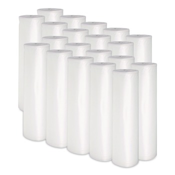 Boardwalk Z4831LN GR1 16 Gallon 7 mic 24 in. x 31 in. Perforated Roll High Density Can Liners - Natural (50 Bags/Roll, 20 Rolls/Carton)