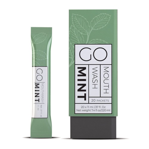 Skin Care & Hygiene | Go Mouthwash MW20 0.37 oz Individual Mouthwash Packets - Mint Flavor (20/Pack) image number 0