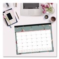 Bulletin Boards | Blue Sky 136476 Greta 22 in. x 17 in. 12-Month (July-June) 2024-2025 Floral Artwork Academic Year Desk Pad Calendar - White/Green/Pink Sheets image number 3