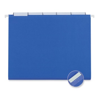 Universal UNV14116EE Deluxe Bright Color 1/5-Cut Tab Letter Size Hanging File Folders - Blue (25/Box)