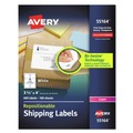 Labels | Avery 55164 3.33 in. x 4 in. Repositionable Shipping Labels with Sure Feed for Laser Printers - White (100/Box) image number 0