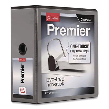 Cardinal 10351 11 in. x 8.5 in. ClearVue 3-Ring 5 in. Capacity Easy Open Slant-D Ring Binder - Black