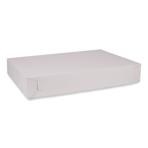 Food Trays, Containers, and Lids | SCT 1995 26 in. x 18.5 in. x 4 in. Paper Standard Bakery Boxes - White (50/Carton) image number 0