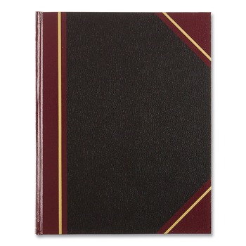 RECORDKEEPING AND FORMS | National 56231 300 Sheet 8.38 in. x 10.38 in. Texthide Eye-Ease Record Book - Black/Burgundy/Gold Cover