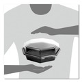 Food Trays, Containers, and Lids | SOLO 864056-AP94 OctaView 9.57 in. x 9.2 in. x 3.2 in. 42 oz. Plastic Hinged-Lid Cold Food Containers - Black/Clear (100/Carton) image number 3
