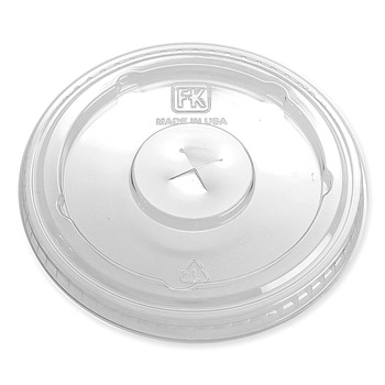 Fabri-Kal LS636FX X-Slot Greenware Cold Drink Lids Fits 12 oz. to 20 oz. Cup - Clear (1000/Carton)