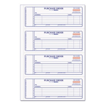 Rediform RED1L176 400 Forms Total 7 in. x 2.75 in. 5 Lines Two-Part Carbonless Purchase Order Book