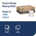 Hand Wipes | Tork 192840 1-Ply 12 x 5.25 Chem-Ready Wiping Rolls - White (6/Carton) image number 2