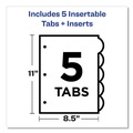 Back to School Sale | Avery 11200 11 in. x 8.5 in. 5-Tab Insertable Style Edge Tab Plastic Dividers - Translucent (1-Set) image number 8