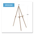 Easels | MasterVision FLX06203MV 60 in. High Wood/Brass Display Tripod Easel - Oak image number 1