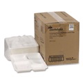 Food Trays, Containers, and Lids | Pactiv Corp. MC58000SBB Compostable Fiber Blend School Lunch Tray, 10 x 8 x 1, White, 240/Carton image number 0