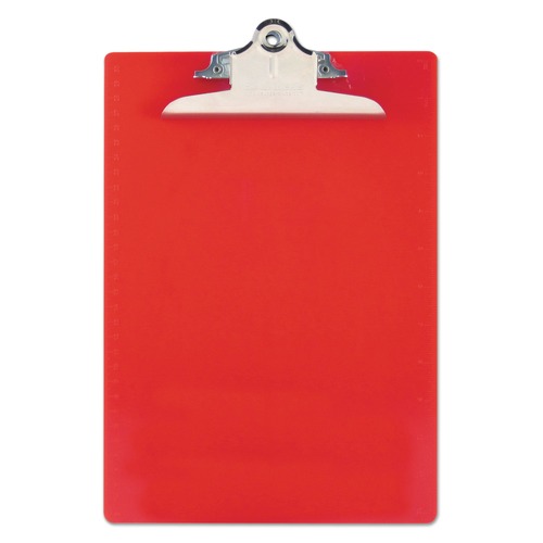 Just Launched | Saunders 21601 1 in. Clip Cap 8-1/2 in. x 12 in. Sheets Recycled Plastic Clipboard With Ruler Edge - Red image number 0