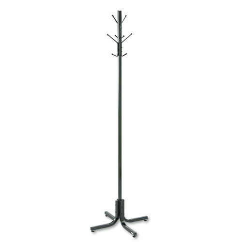 Wall Racks & Hooks | Safco 4163BL 21w x 21d x 70h Four Ball-Tipped Double-Hooks Metal Costumer - Black image number 0