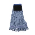 Mops | Boardwalk BWK902BL Loop-End Mop Head with Scrub Pad - Medium, Blue (12/Carton) image number 2