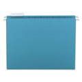 File Folders | Smead 64074 Letter Size 1/5-Cut Tabs Colored Hanging File Folders - Teal (25/Box) image number 0