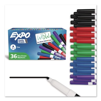 EXPO 2003893A Low-Odor Fine Tip Dry Erase Marker Office Value Pack - Assorted Colors (36/Pack)