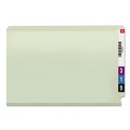 File Folders | Smead 37705 1 in. Expansion End Tab Pressboard Classification Folders with 2 SafeSHIELD Coated Fasteners - Legal Size/Gray-Green (25/Box) image number 2