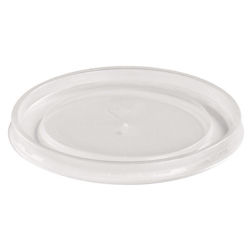 Cups and Lids | Chinet 89112 16 oz. - 32 oz. Plastic High Heat Vented Lid - White (50/Bag, 10/Bags Carton) image number 0