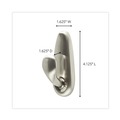 Wall Racks & Hooks | Command FC13-BN-ES 5 lbs. Capacity Adhesive Mount Metal Hook - Large, Brushed Nickel Finish (1 Hook and 2 Strips/Pack) image number 2