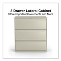 Office Filing Cabinets & Shelves | Alera 25488 36 in. x 18.63 in. x 40.25 in. 3 Legal/Letter/A4/A5 Size Lateral File Drawers - Putty image number 2
