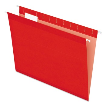 Pendaflex 04152 1/5 RED 1/5-Cut Tabs Colored Reinforced Hanging Letter Folders - Red (25/Box)