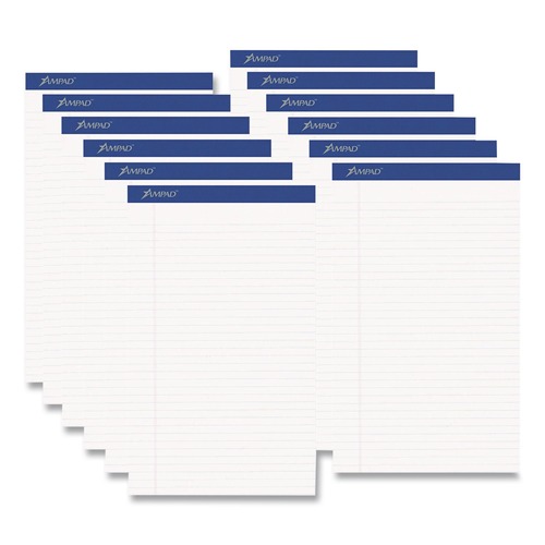 Notebooks & Pads | Ampad 20-330 8.5 in. x 14 in. Wide/Legal Ruled Perforated Writing Pads - White (1-Dozen) image number 0