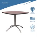 Office Desks & Workstations | Iceberg 65614 36 in. x 36 in. x 30 in. CafeWorks Square Cafe-Height Table - Walnut/Silver image number 3