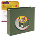 File Folders | Smead 64259 2 in. Capacity Letter Size Box Bottom Hanging File Folders - Standard Green (25/Box) image number 7