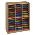 File Sorters | Safco 7121MO 36 Section 32.25 in. x 13.5 in. x 38 in. Steel/Fiberboard Literature Sorter - Oak image number 2