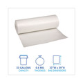 Trash & Waste Bins | Boardwalk H6639HWKGR1 33 in. x 39 in. 33 gal. 0.6 mil Perforated Roll Low-Density Waste Can Liners - White (150/Carton) image number 3