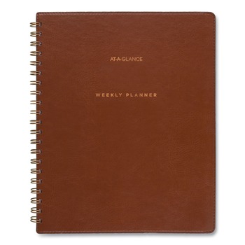 AT-A-GLANCE YP905A09 11.5 in. x 8 in. 13-Month (Jul 2024-2025) Signature Collection Academic Weekly/Monthly Planners - Distressed Brown Cover