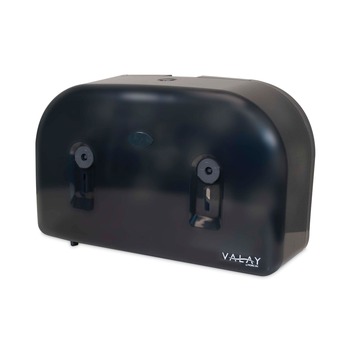 Morcon Paper VT1003 Valay 9.75 in. x 15.87 in. x 5.25 in. Two Rolls Mini Jumbo Bath Tissue Dispenser - Black